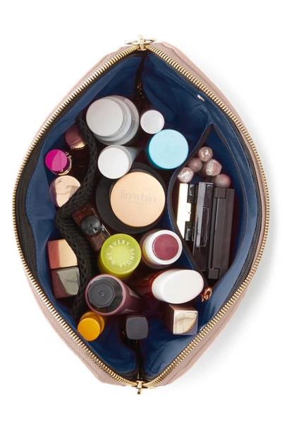 Kusshi Signature Leather Makeup Bag In Blush Pink