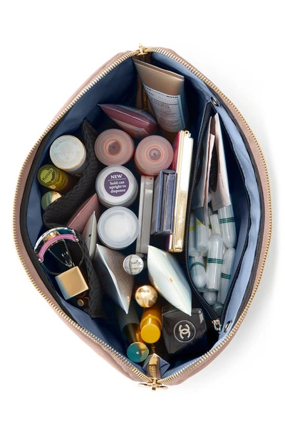 Kusshi Vacationer Leather Makeup Bag In Blush Pink