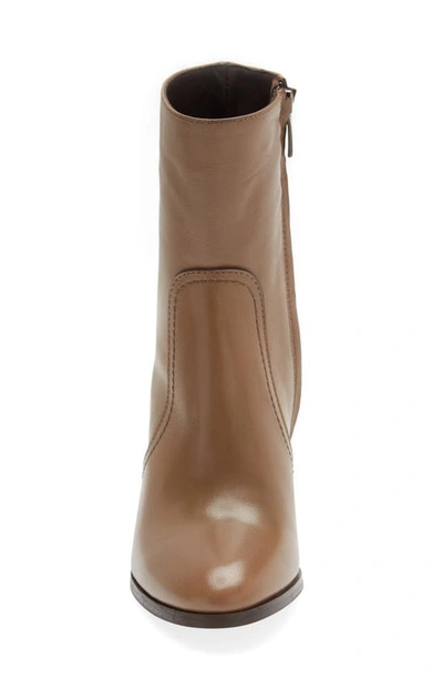 Shop Cordani Portia Block Heel Bootie In Taupe Leather