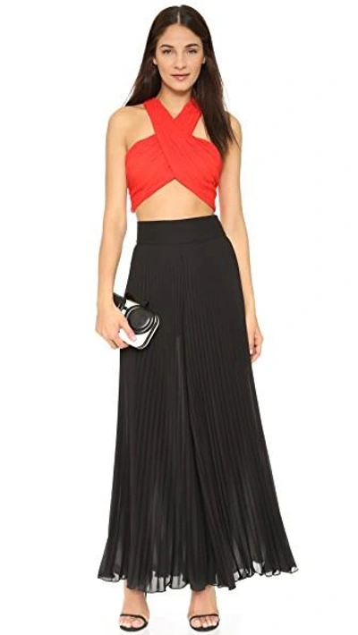Shop Alice And Olivia Tracee Crossover Halter Top In Light Poppy