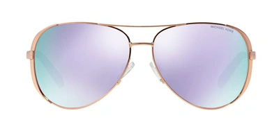 Shop Michael Kors Mk 5004 10034v Aviator Sunglasses In Purple