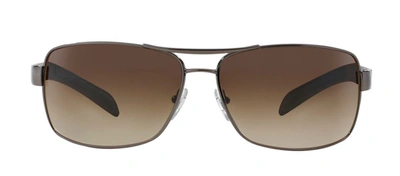 Shop Prada Ps 54is 5av6s1 Navigator Sunglasses In Brown