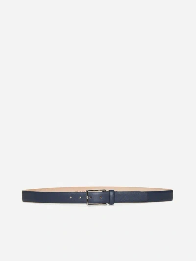 Shop D4.0 Textured Leather Belt In Blue