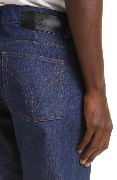 Shop Ami Alexandre Mattiussi Classic Fit Jeans In Indigo/ 402