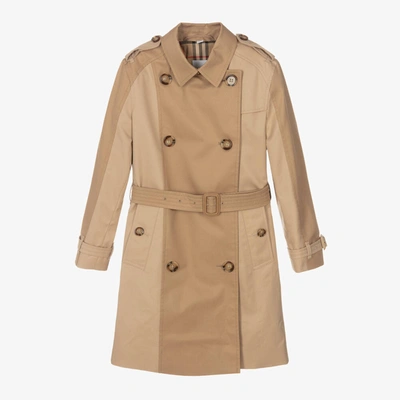 Shop Burberry Girls Beige Anais Trench Coat