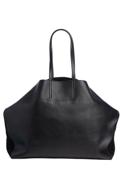 Shop Alexander Mcqueen Butterfly Leather Tote In Black
