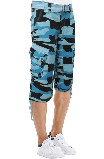 X-ray Belted Cargo Shorts In Teal Camo