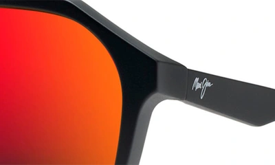 Maui Jim Wedges 57mm Polarized Aviator Sunglasses In Matte Black