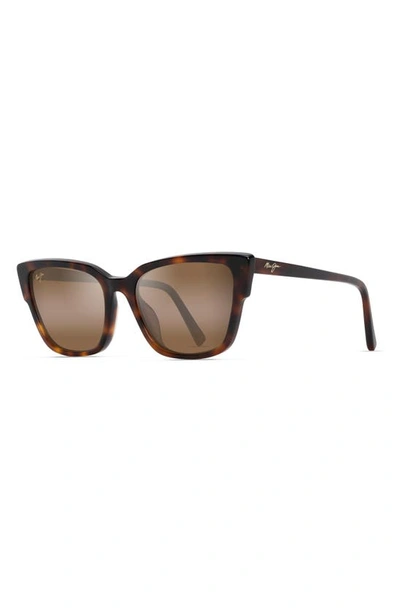 Maui Jim Kou 55mm Polarized Cat Eye Sunglasses In Tortoise