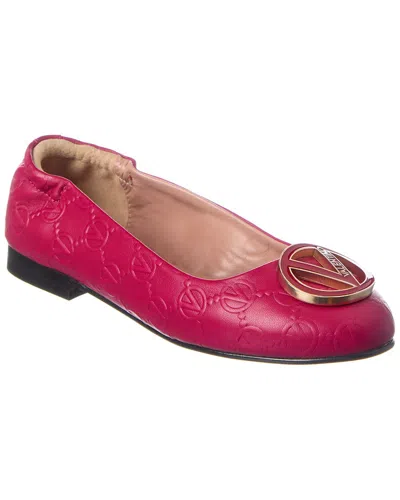 Shop Valentino By Mario Valentino Calliope Leather Flat In Pink