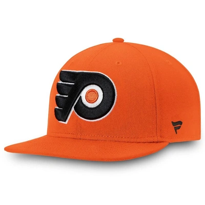 Shop Fanatics Branded Orange Philadelphia Flyers Core Primary Logo Fitted Hat