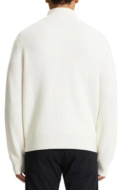 Shop Theory Lamar Oversize Quarter Zip Wool Sweater In Stone White -