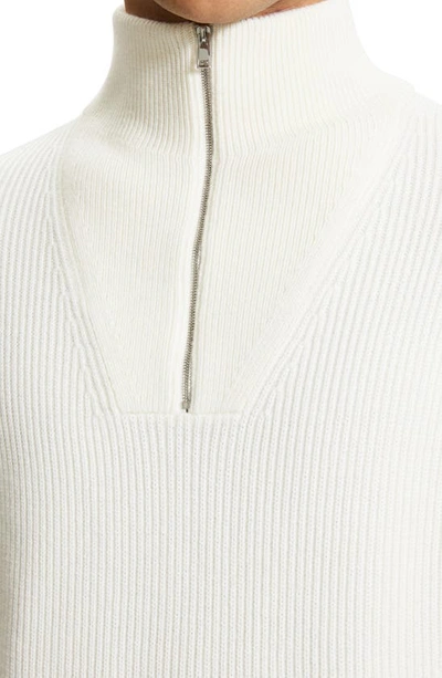 Shop Theory Lamar Oversize Quarter Zip Wool Sweater In Stone White -