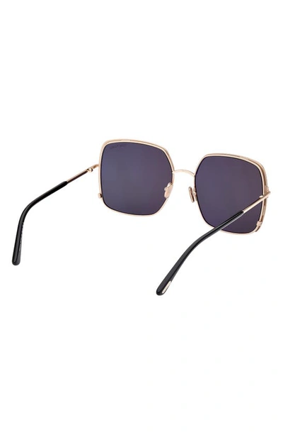 Shop Tom Ford Raphaela 60mm Butterfly Sunglasses In Shiny Gold/ Smoke