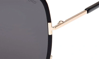 Shop Tom Ford Raphaela 60mm Butterfly Sunglasses In Shiny Gold/ Smoke