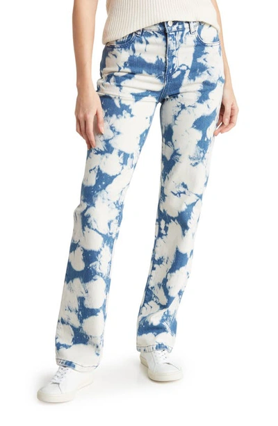 Shop Alice And Olivia Amazing Straight Jean In Marble Blue
