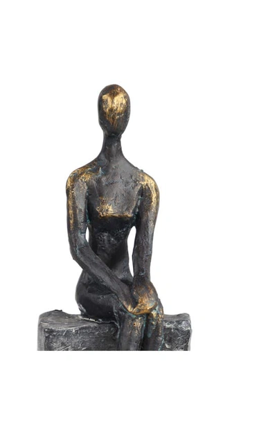 Willow Row Black Polystone People Sculpture With Stairs In Black