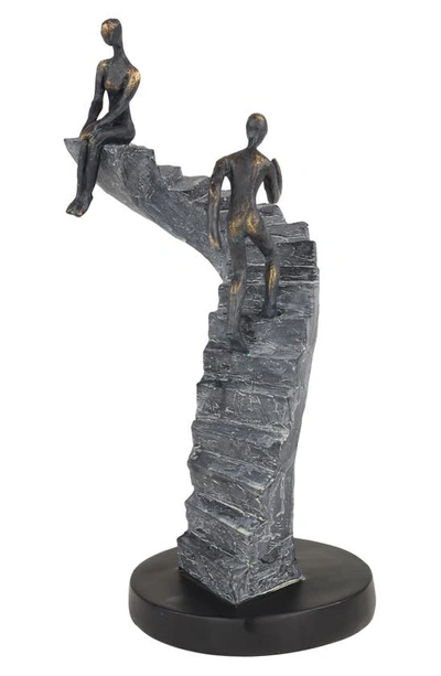 Shop Willow Row Black Polystone People Sculpture With Stairs