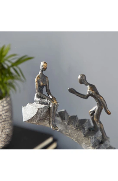 Willow Row Black Polystone People Sculpture With Stairs In Black