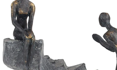 Willow Row Black Polystone People Sculpture With Stairs In Black