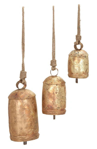 Shop Uma Goldtone Metal Meditation Decorative Cow Bell With Jute Hanging Rope