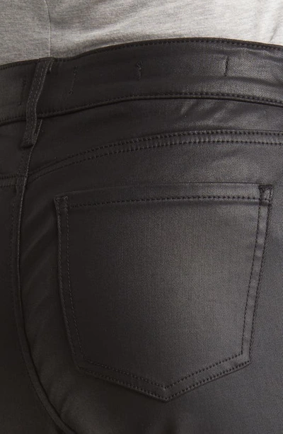 Nydj Marilyn Faux Leather High Rise Straight Jeans In Black In Black Coated