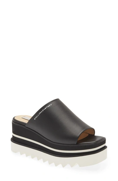 Shop Stella Mccartney Sneak-elyse Platform Slide Sandal In 1000 - Black