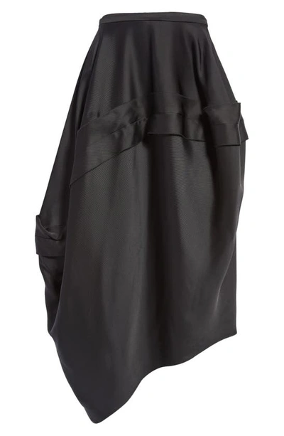 Shop Alexander Mcqueen Asymmetric Ruffle Twill Balloon Skirt In 1000 Black