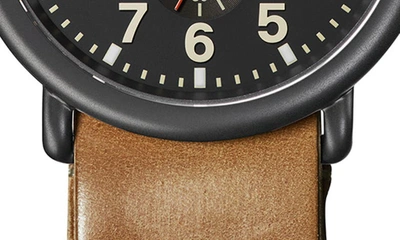 Shop Shinola Runwell Leather Strap Watch, 47mm In Gray