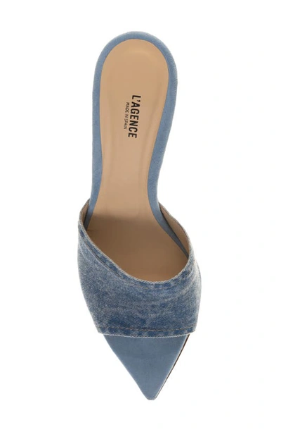 Shop L Agence Pointed Toe Sandal In Blue Denim