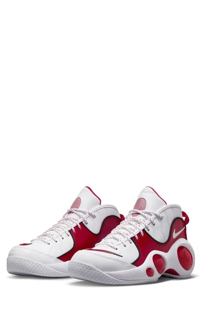 Shop Nike Air Zoom Flight 95 Basketball Sneaker In White/ True Red/ Black