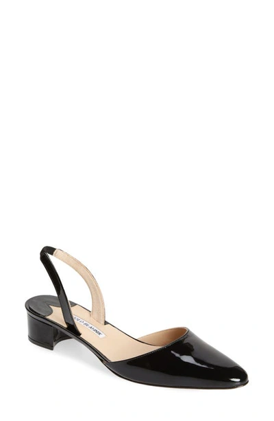 Shop Manolo Blahnik Aspro Block Heel Slingback Pump In Black