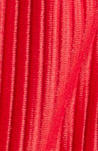 Frankies Bikinis Tia Ribbed Bikini Bottoms In Crimson