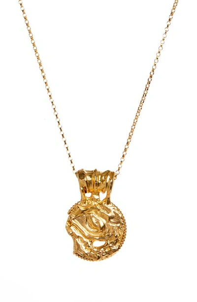 Shop Alighieri The Medium Illuminated Eye Medallion Pendant Necklace In 24 Gold