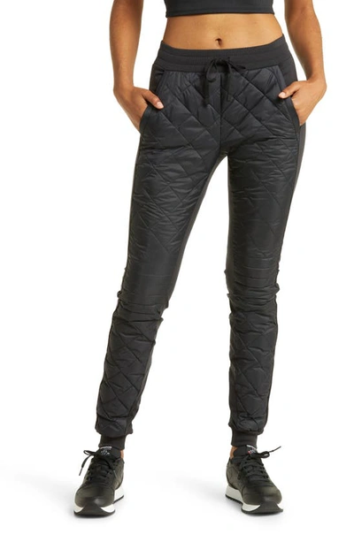 Shop Alo Yoga Warming Airbrush High-waist Puffer Pants In Black