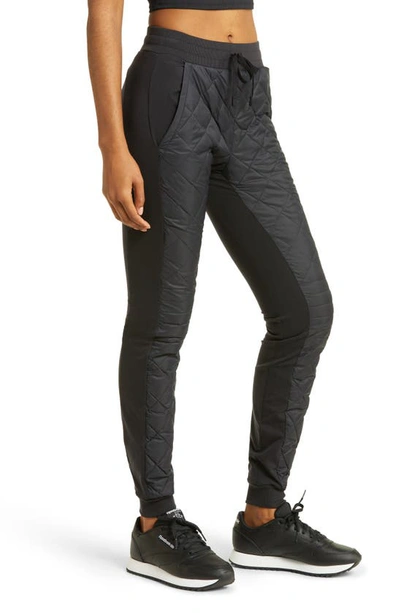 Shop Alo Yoga Warming Airbrush High-waist Puffer Pants In Black