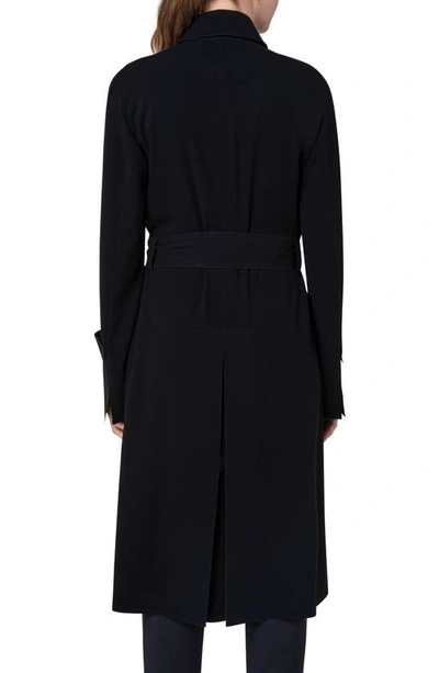 Akris Punto Laser Cut Technical Crepe Trench Coat In Black