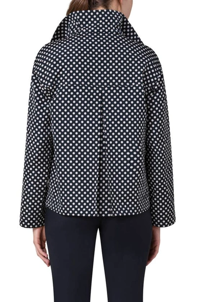 Shop Akris Punto Polka Dot Reversible Jacket In Black Cream