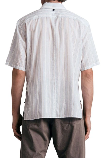 Rag & Bone Dalton Stripe Short Sleeve Button-up Shirt In Blustripe