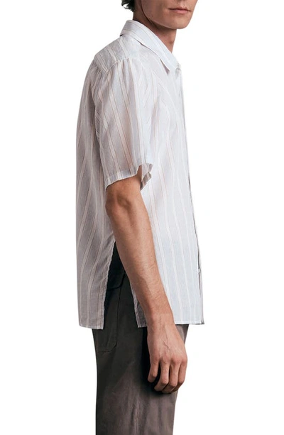 Rag & Bone Dalton Stripe Short Sleeve Button-up Shirt In Blustripe