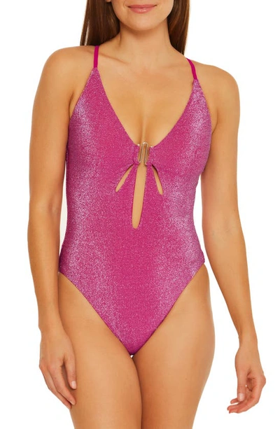 Shop Trina Turk Cosmos Cutout One-piece Swimsuit In Pink