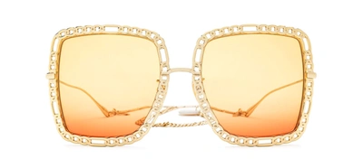 Shop Gucci Gg1033s W 001 Oversized Square Sunglasses In Yellow