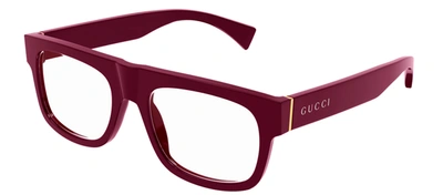 Shop Gucci Gg1137o M 003 Flattop Eyeglasses In Clear
