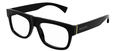Shop Gucci Gg1137o M 001 Flattop Eyeglasses In Clear