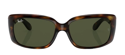 Shop Ray Ban Rb4389 710/31 Wayfarer Sunglasses In Green