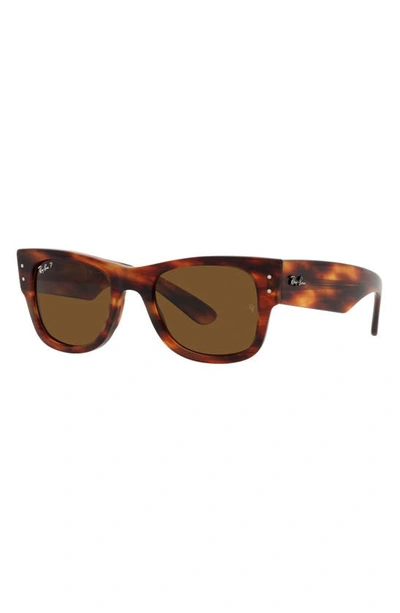 Ray Ban Womens Brown Rb0840s Mega Wayfarer Square-frame Propionate Sunglasses In Striped Havana