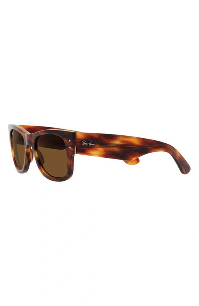 Ray Ban Womens Brown Rb0840s Mega Wayfarer Square-frame Propionate Sunglasses In Striped Havana