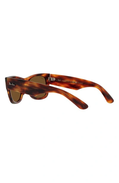 Ray Ban Womens Brown Rb0840s Mega Wayfarer Square-frame Propionate Sunglasses In Striped Havana
