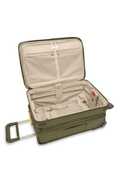 Briggs & Riley Baseline Essential Carry On Spinner Suitcase In Olive