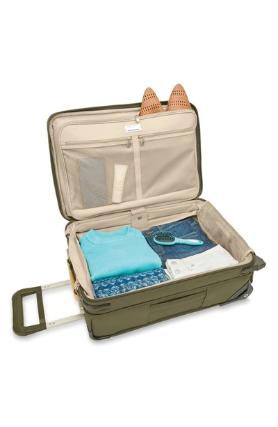 Shop Briggs & Riley Baseline Essential 22-inch Expandable 2-wheel Carry-on Bag In Olive